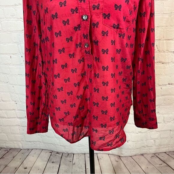 J Crew Boy popover in bows size 0 silk blend - Picture 6 of 10